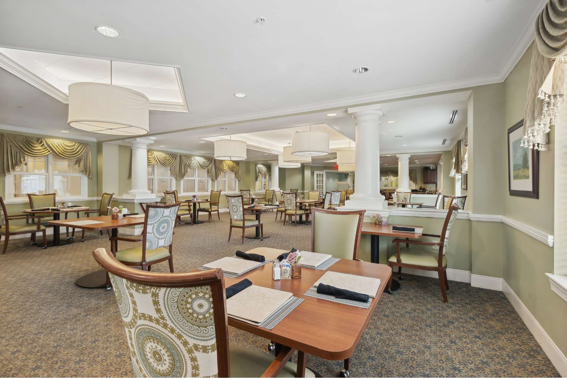 A large dining room.